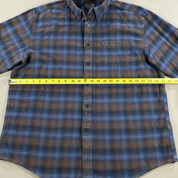 Pendleton Mason Flannel Button Down Shirt Blue Plaid Men’s XL - Picture 4 of 5